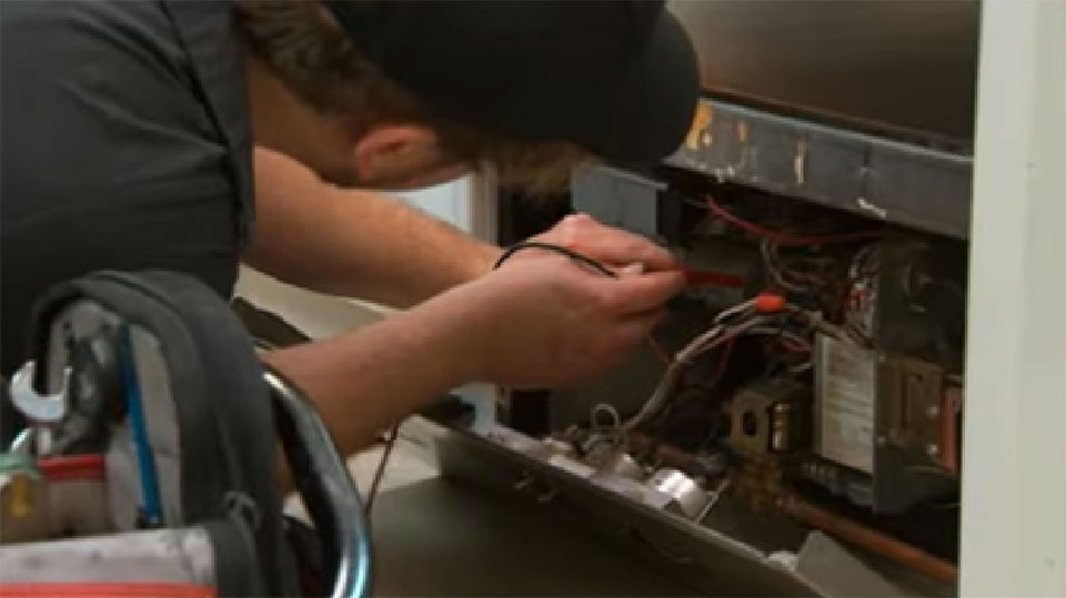 Person fixing appliance